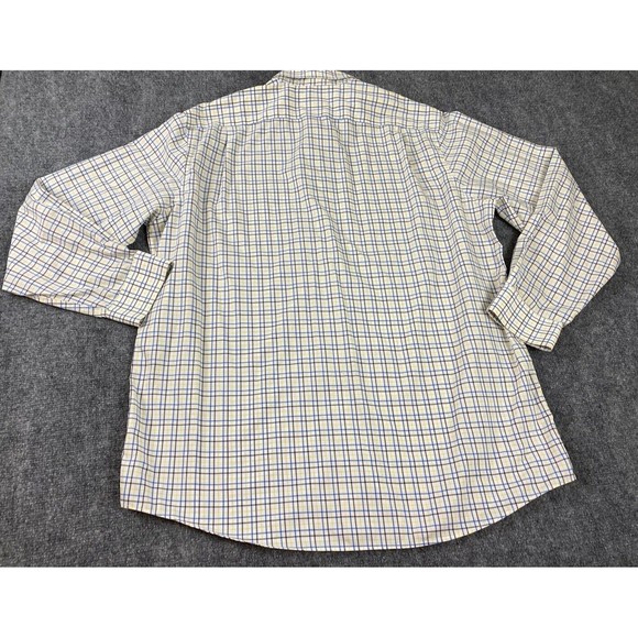 LL Bean Shirt Mens Large Blue Windowpane Plaid Button Wrinkle Resistant Outdoors - Picture 2 of 10